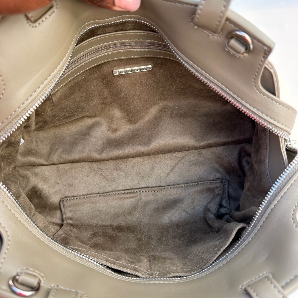 Steve Madden Taupe Satchel with Chain Charm - Picture 6 of 6